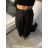 Kalhoty s páskem široké nohavice dlouhé letní dámské (S/M ONE SIZE) ITALSKá MODA IM424383/DU S/M Černá