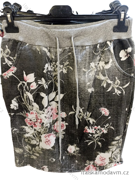 Sukně letní krátká bavlněná dámská nadrozměr (L/XLONE SIZE) ITALSKÁ MÓDA IMN22051/DR