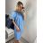 Šaty riflové krátký rukáv dámské (L/XL/2XL ONE SIZE) ITALSKá MóDA IM724061/DU