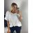 Tunika mušelínová krátký rukáv dámská nadrozměr (48/50 ONE SIZE) ITALSKá MODA IMSM24052/DU