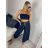 Kalhoty harémky letní dlouhé dámské (S/M/L ONE SIZE) ITALSKÁ MÓDA IM324122/DU -   bílá -   M/L