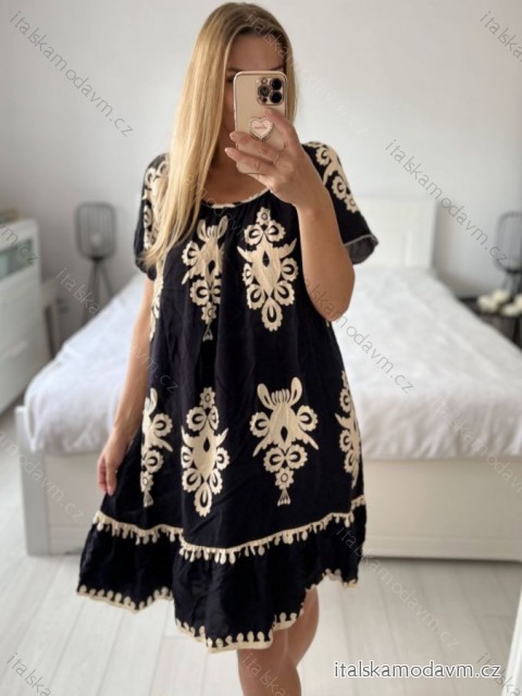 Šaty letný carmen krátky rukáv dámske (S/M/L ONE SIZE) TALIANSKA MÓDA IMWCP2426/DUR