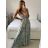 Šaty letné na ramienka dámske (S/M ONE SIZE) INDICKÁ MÓDA IMPEM22G69-1/DUR S / M svetlozelená