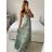 Šaty letné na ramienka dámske (S/M ONE SIZE) INDICKÁ MÓDA IMPEM22G69-1/DUR S / M svetlozelená