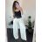 Nohavice dlhé elegantné oversize s opaskom dámske (S/M/L ONE SIZE) TALIANSKA MÓDA IMC24194