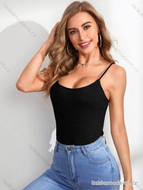 Tilko letní na ramínka dámské (S/M ONE SIZE) ITALSKÁ MÓDA IMM24M286/DUR -   Černá -   S/M