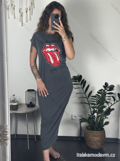 Šaty letné krátký rukáv dámske (S/M ONE SIZE) TALIANSKA MÓDA IMM24M6645