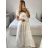 Šaty dlouhé letní boho krajkové krátký rukáv dámské (S/M ONE SIZE) ITALSKÁ MÓDA IMPEM2323087