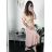 Šaty letné košeľové s opaskom krátky rukáv dámske (S/M/L ONE SIZE) TALIANSKA MóDA IM424486/DR modrá mintova M / L