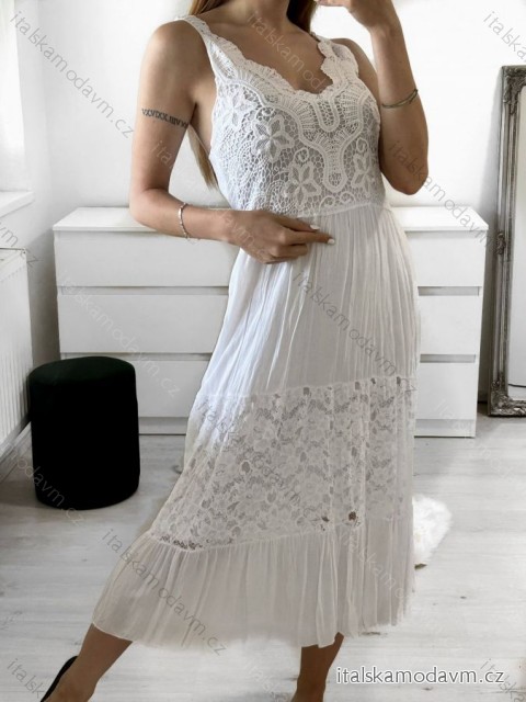 Šaty letné krajkové boho na ramienka dámske (S/M ONE SIZE) TALIANSKA MÓDA IMPLI2490687