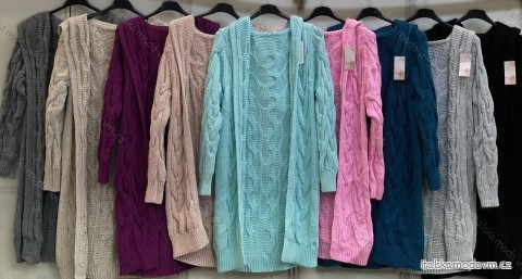 Cardigan pletený dlhý rukáv dámsky (S/M ONE SIZE) TALIANSKA MÓDA IMC24360