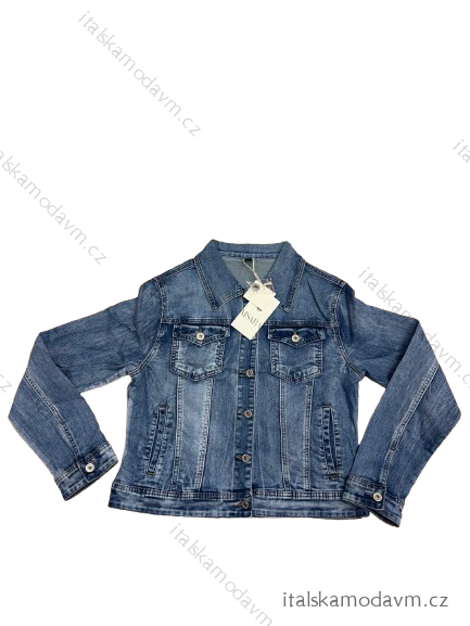 Bunda riflová dámská (S-2XL) M.SARA MSR24A2090-4/DR modrá 5XL