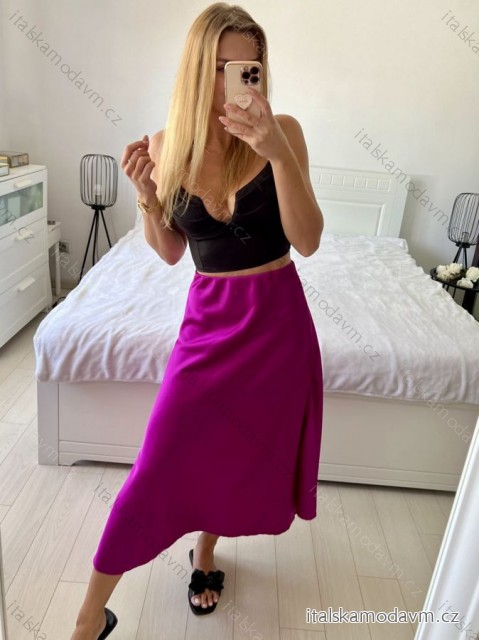 Sukňa dlhá saténová dámska (S/M ONE SIZE) TALIANSKA MÓDA IMPBB242N6997/DUR