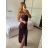 Šaty dlouhé elegantní letní na ramínka dámské květ (S/M ONE SIZE) ITALSKÁ MÓDA IMPMD2433083/DUR bílá S/M/L