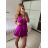 Overal krátký elegantní bez rukávu dámské (S/M ONE SIZE) ITALSKÁ MÓDA IMPBB24A40395/DUR -   růžová fuchsiová -   S/M