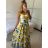 Šaty dlouhé letní na ramínka dámské citronky LIMONE (S/M ONE SIZE) ITALSKÁ MÓDA IMPBB2439784lx/DUR -   bílá -   S/M