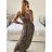 Šaty dlhé elegantné icecool bez rukávov dámske (S/ML/XL) TALIANSKA MODA AINUOSI IMB24LEOPARD-1/DU -   hnědá leopard -   S / M
