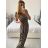 Šaty dlhé elegantné icecool bez rukávov dámske (S/ML/XL) TALIANSKA MODA AINUOSI IMB24LEOPARD-1/DU -   hnědá leopard -   S / M