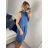 Šaty riflové letní bez rukávu dámské (S/M/L ONE SIZE) ITALSKÁ MÓDA IM724205 -   tmavě modrá -   M/L