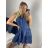 Šaty riflové letní bez rukávu dámské (S/M/L ONE SIZE) ITALSKÁ MÓDA IM724205 -   tmavě modrá -   M/L