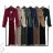 Šaty dlouhé elegantní s páskem dlouhý rukáv dámské (S/M ONE SIZE) ITALSKÁ MÓDA IMM24M11232