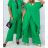 Súprava letný krátky rukáv šaty a nohavice dámske (S/M ONE SIZE) TALIANSKA MÓDA IMPSH2424585 zelená S/M