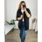 Cardigan dlhý rukáv dámsky nadrozmer (54/56 ONE SIZE) TALIANSKA MÓDA IMWQ24295/DUR  čierna