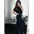 Souprava letní tunika  a kalhoty dámské (S/M ONE SIZE) ITALSKá MóDA IM424543/DR Černá S/M