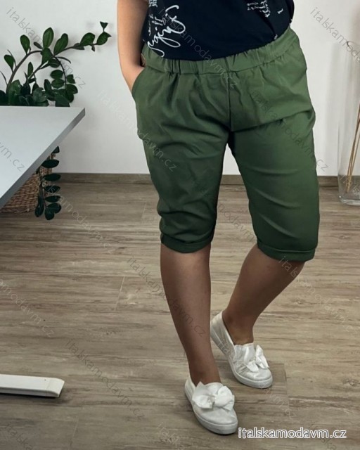 Kraťasy šortky strečové dámské nadrozměr (54/56 ONE SIZE) ITALSKÁ MÓDA IM424BORA/DUR