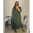 Šaty elegantní dlouhý rukáv dámské nadrozměr (56/58 ONE SIZE) ITALSKá MóDA IM424MARIONA