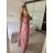 Šaty dlouhé elegantné bez rukávov dámske (S/M/L ONE SIZE) TALIANSKA MÓDA IMWCN24065/DUR -   tmavo ružová
 -   M / L