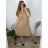 Šaty letní maxi oversize krátký rukáv dámské nadrozměr (XL/2XL/3XL ONE SIZE) ITALSKÁ MÓDA IMWGS232654/DUR 2XL/3XL hnědá