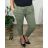 Kalhoty strečové dámské nadrozměr (54/56 ONE SIZE) ITALSKá MóDA IM424555/DU 54/56 zelená khaki