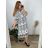Šaty košeľové oversize 3/4 rukáv dámske nadrozmer (L/XL/2XL ONE SIZE) TALIANSKA MÓDA IM423MOZAIKA/DUR XL/2XL biela