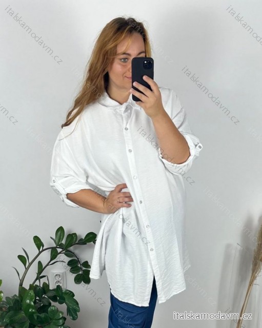 Košile prodloužená 3/4 dlouhý rukáv dámská nadrozměr (56/58 ONE SIZE) ITALSKá MODA IMSM24TREVI/DR