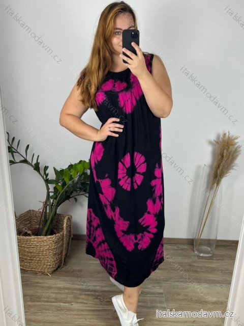 Šaty bez rukávu dámské nadrozměr (M-4XL) HAG24Y67/DUR -   růžová -   M/L