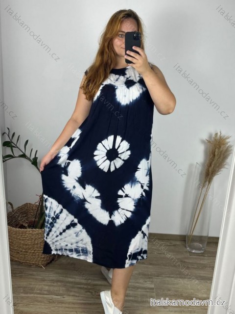 Šaty bez rukávu dámské nadrozměr (M-4XL) HAG24Y67/DUR -   tmavě modrá -   3XL/4XL