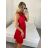 Šaty elegantní krátké bez rukávu  dámské (S/M ONE SIZE) ITALSKÁ MÓDA IM3221124/DU -   červená -   S/M