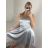 Šaty elegantné spoločenské na ramienka dámske (S/M ONE SIZE) TALIANSKA MóDA IM322461/UL tmavě vínová