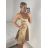 Šaty elegantné spoločenské na ramienka dámske (S/M ONE SIZE) TALIANSKA MóDA IM322461/UL tmavě vínová