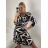 Šaty elegantný dlhý rukáv icecool dámske (S/M ONE SIZE) TALIANSKA MODA IMM23M6150-1/DU -   čierna
 -   S / M