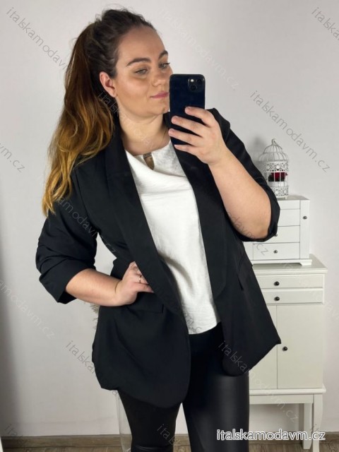 Sako elegantná dámska (50-60) TALIANSKA MÓDA IMM23M85705-1/DU černá 52