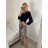 Šaty dlouhé elegantní dlouhý rukáv dámské (S/M/LONE SIZE) IMM24M7007-1/DUR M/L Černá