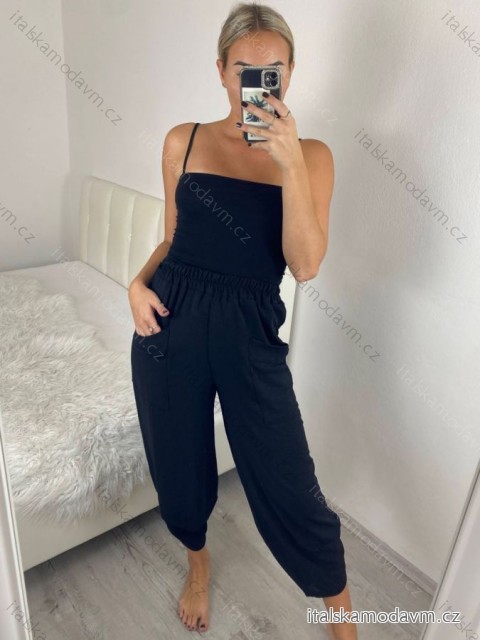 Nohavice letné dlhé oversize dámske (S/M ONE SIZE) TALIANSKA MÓDA IMD24130/DU