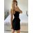 Šortky kraťasy s opaskom letné dámske (S/M/L ONE SIZE) TALIANSKA MÓDA IM324115/DU -   čierna
 -   S / M