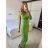 Šaty dlouhé letní elegantní na ramínka dámské (S/M ONE SIZE) ITALSKÁ MÓDA IMPBB24H6536/DU -   zelená neon -   S/M
