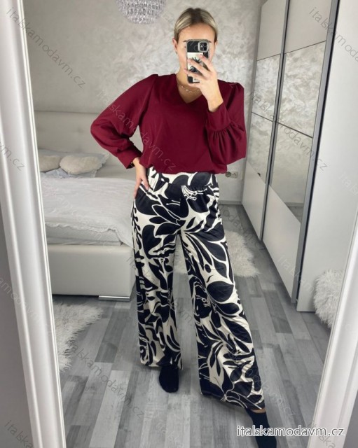 Nohavice dlhé letné icecool dámske (S/M ONE SIZE) TALIANSKA MÓDA IMM24M9078-10/DR