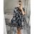 Šaty španielskej letný krátky rukáv dámska (S/M/L ONE SIZE) TALIANSKA MÓDA IMM24M4247/DUR -   čierna -   M / L