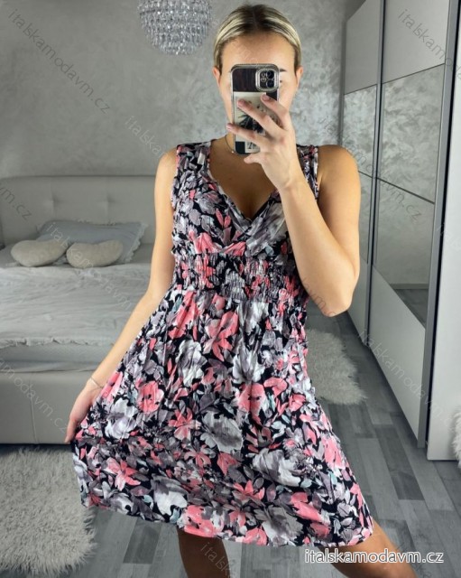 Šaty letní krátké bez rukávu dámské (M/L, XL/2XL)  IMB24D2202/DUR -   Černá -   XL/2XL