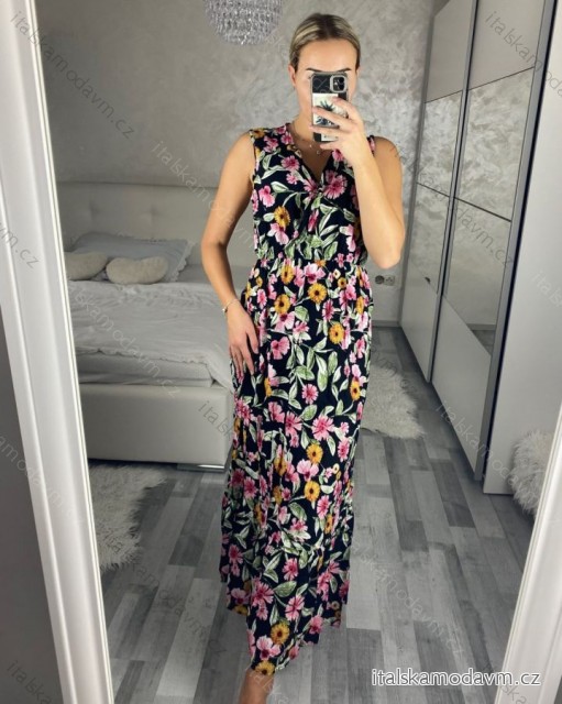 Šaty letné dlouhé bez rukávov dámske (M/L, XL/2XL) IMB24D2212/DUR -   čierna
 -   XL/2XL